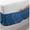 thumbnail image 2 of Asian Bed Skirt, Zentangle Style Circles Swirling Lines Ornate Exotic Tribal, Elastic Bedskirt Dust Ruffle Wrap Around for Bedding Decor, 4 Sizes, Pale Blue Navy Blue, by Ambesonne, 2 of 2