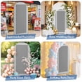 thumbnail image 6 of Grey Geometric Arch Backdrop Cover, Spandex Fitted Wedding Arch Cover, Bohemia Tribal Farm Tribal Patterned Round Top Stand Covers for Birthday Ceremony Bridal Shower Party Decor 6x2.6 Ft, 6 of 9