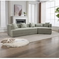 thumbnail image 5 of ARCTICSCORPION Boucle L Shape Modern Upholstered 4 Seater Sofa with Pillows, Green, 5 of 9