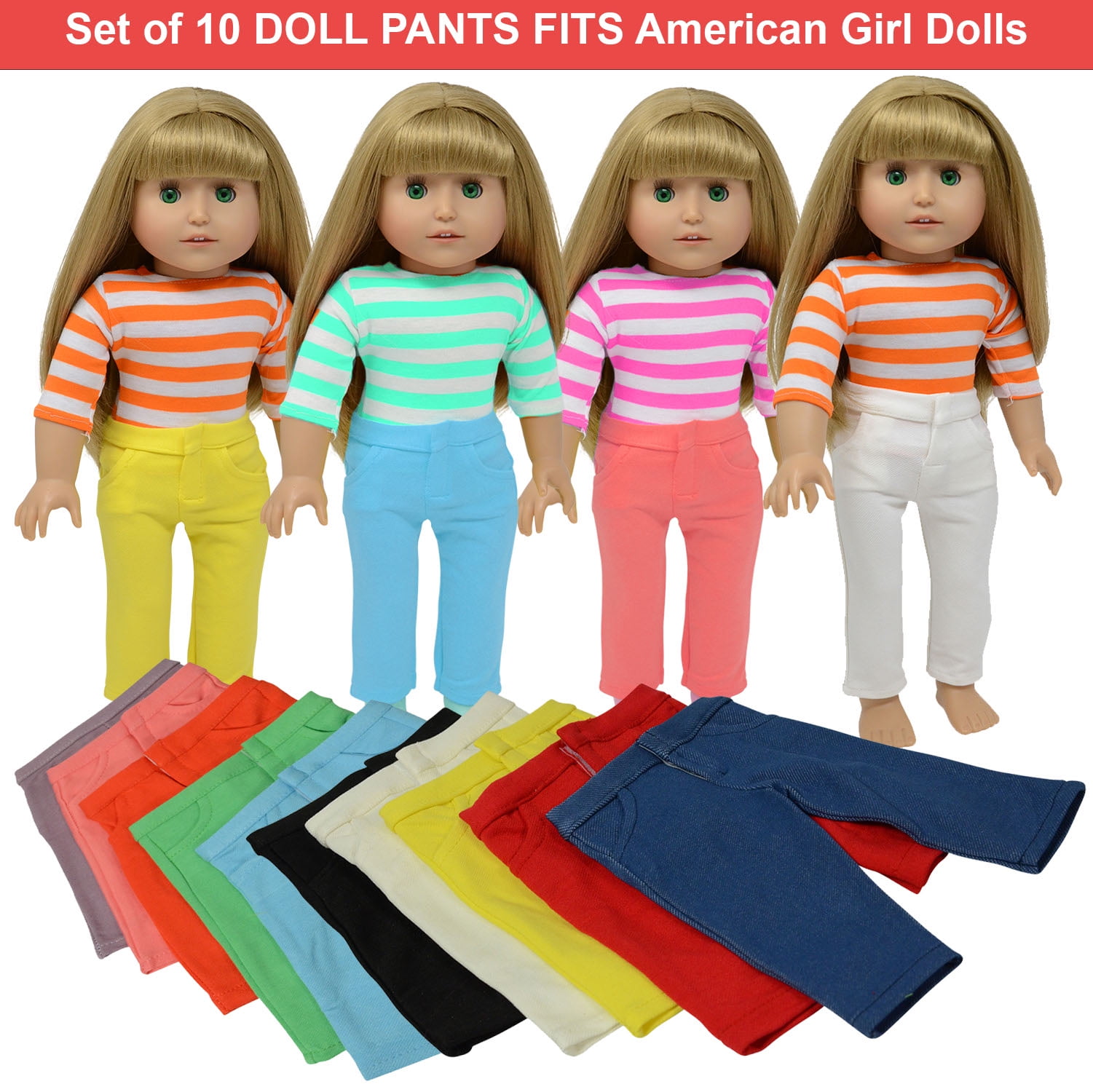 Butterfly Denim Pant Set 18 "Doll Clothes Fits American Girl Dolls