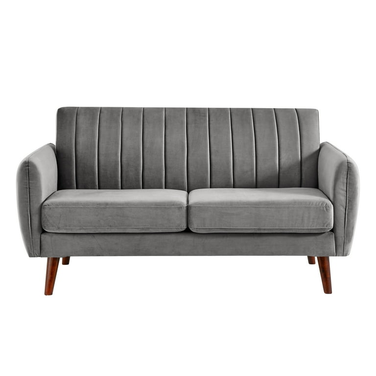 HomeFare Grey Flannel Living Room Sofa and Loveseat Set HomeFare Grey Flannel Living Room Sofa and Loveseat Set