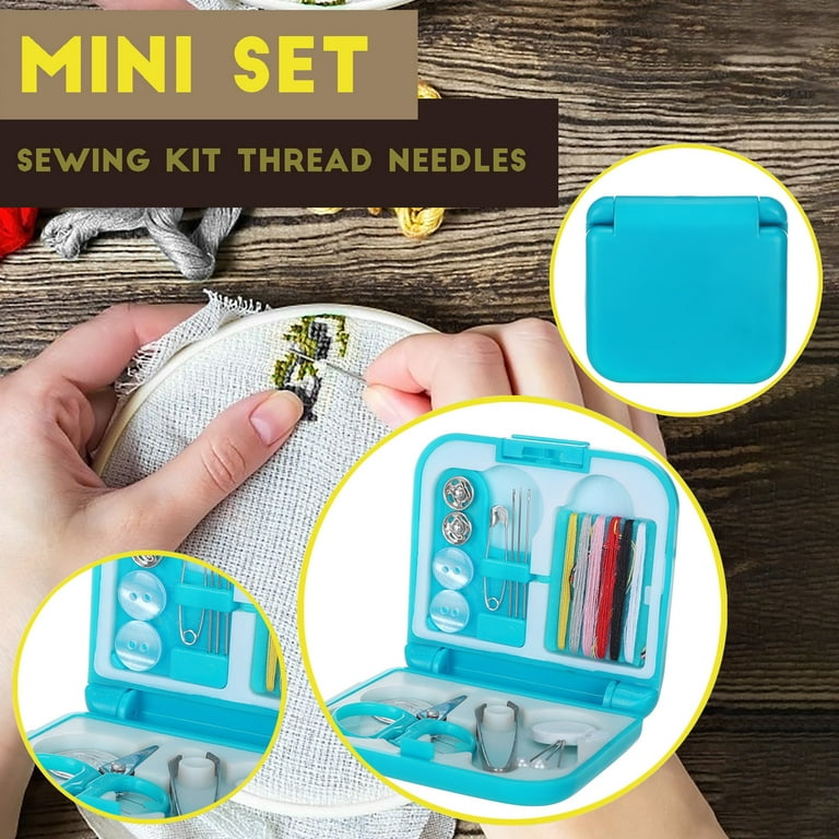 Mini Sewing Kit with Magnetic Storage Box, DIY Hand Sewing Needles Thread  Set for Adults Women Starter Ladies Beginners, Small Portable Sewing  Accessories Kit for Travel, Home, Emergency (Green) : : Home