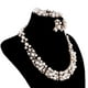 thumbnail image 4 of Conjunto de boda nupcial Sunnimix de pendientes y collar de perla chapados en oro, 4 of 8