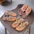 thumbnail image 2 of Tejiojio Sandals Clearance,Toddler Girls Little Kid Open Toe Princess Dress Flats Leather Rubber Sole Princess, 2 of 6