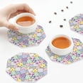 thumbnail image 7 of Pofeuu different patchwork Print Leather Coasters Set of 6, Round Cups Mugs Mat Pad for Home Kitchen Heat Resistant Drink Coasters,Octagon, 7 of 7