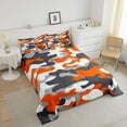 thumbnail image 5 of Erosebridal Full Size Camouflage Comforter Set 3Pcs Bedding Set Teens 1 Comforter & 2 Pillowcases(Twin,Orange), 5 of 6