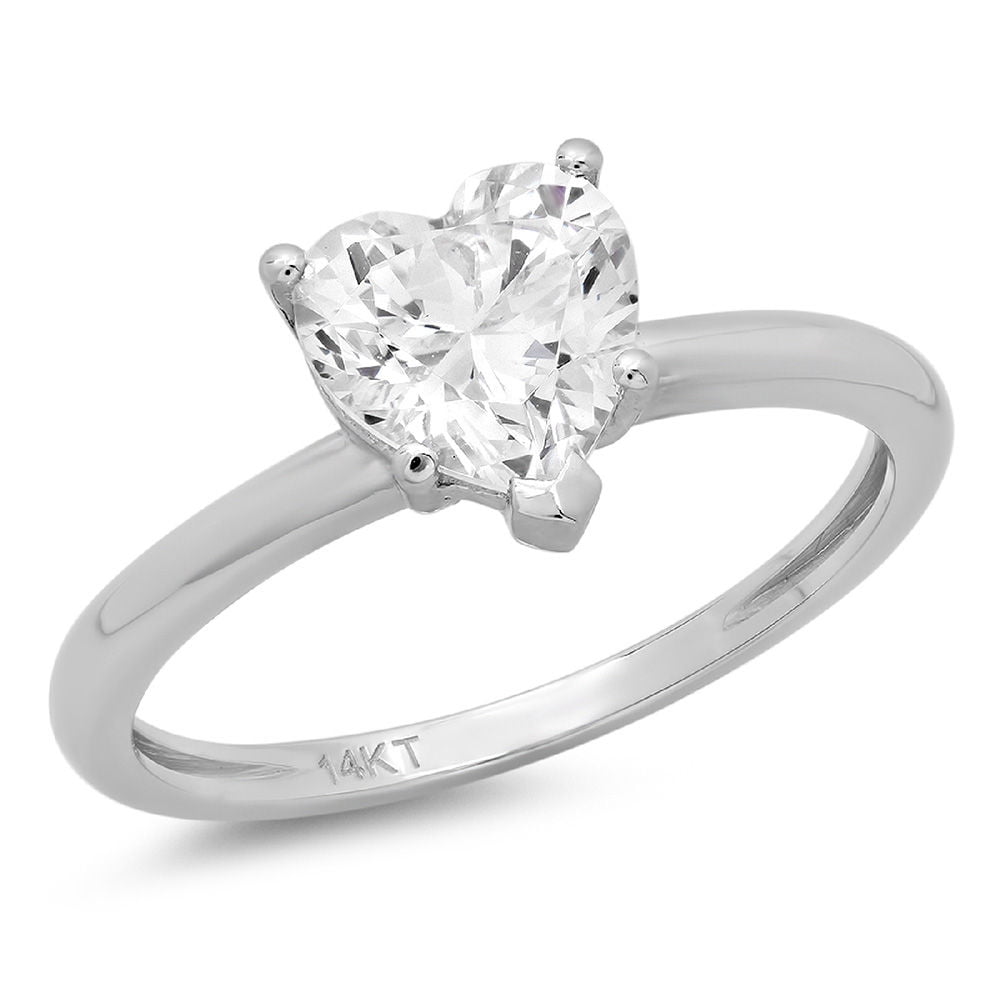 Details about   1 CT Princess CUT DIAMOND SIMULATED SOLITAIRE RING 14K WHITE GOLD ENHANCED 