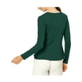 thumbnail image 3 of INSPIRE CHIC Women's Tie Front Long Sleeve Ruffled Hem Open Front Knit Cardigan M Green, 3 of 8