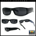 thumbnail image 2 of Mens Narrow Rectangle Cholo Gangster All Black Plastic Sunglasses Black Blue Bandana Arm - Black, 2 of 7