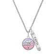 thumbnail image 1 of Delight Jewelry Silvertone Domed Multi Color MSN Silvertone Believe Faith Prayer Hope Bar Charm Necklace, 23", 1 of 4