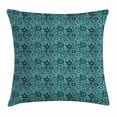 thumbnail image 1 of Ethnic Throw Pillow Cushion Cover, Paisley Leaves Persian Blooms Oriental Asian Culture Flowers Pattern, Decorative Square Accent Pillow Case, 18 X 18 Inches, Pale Sea Green Dark Green, by Ambesonne, 1 of 2