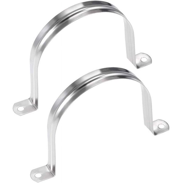 HSHDLDF 6 Inch Two Hole Strap U Bracket, Stainless Steel Tube Strap Tension Clip Assortment Kit Heavy Duty Rigid Pipe Strap Clamp For The Inner Diameter of Water Pipe is 6 Inch (185mm)