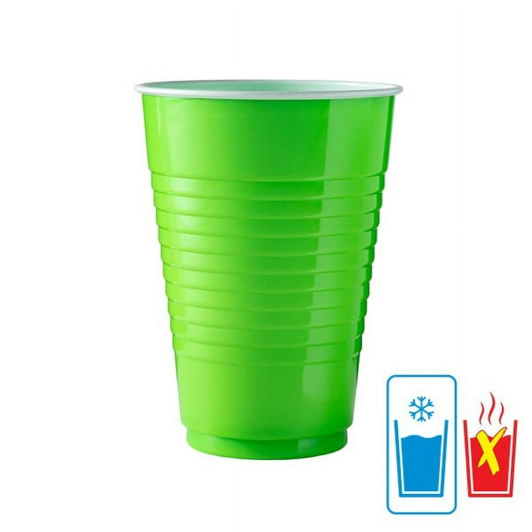 Solo Plastic Cups 100 Count, 16OZ Disposable Repeatable Party Cups 25 Red  Cups + 25 Blue Cups + 25 Green Cups + 25 Orange Cups 480ml +10 Balls, for
