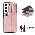 thumbnail image 6 of Dteck for Samsung Galaxy S22 Wallet Card Case, Shockproof Premium PU Leather Soft TPU Business Cover with Wrist Strap Kickstand Flip Stand Protection Case, rosegold, 6 of 7