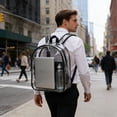 thumbnail image 4 of Dvumao Clear Backpack, Transparent PVC School Bag for Check, Large Capacity Student Backpack for Concerts & Travel, 4 of 6