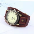 thumbnail image 7 of Hevirgo Vintage Roman Numerals Gear Faux Leather Band Men Wrist Bracelet Quartz Watch, 7 of 7