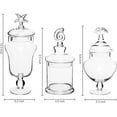 thumbnail image 4 of MyGift Clear Glass Set of 3 Seashell Handle Apothecary Jars / Food Storage Canisters, 4 of 5
