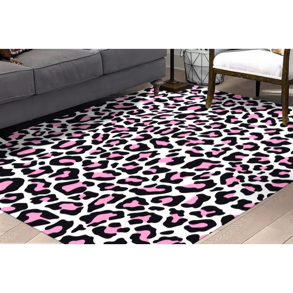 Salon Decor Rugs, Cool Rugs, Car Mat Rug, Modern Rugs, Animal Pattern Rugs, Office Rug, Pink Leopard Rugs, Accent Rug, Wedding Rug, 2.6'x5' - 80x150 cm