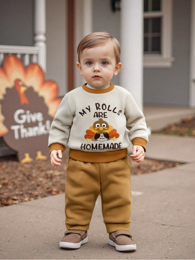 I3CKIZCE Toddler Baby Boy Thanksgiving Outfit 12 18 24 Months 2T