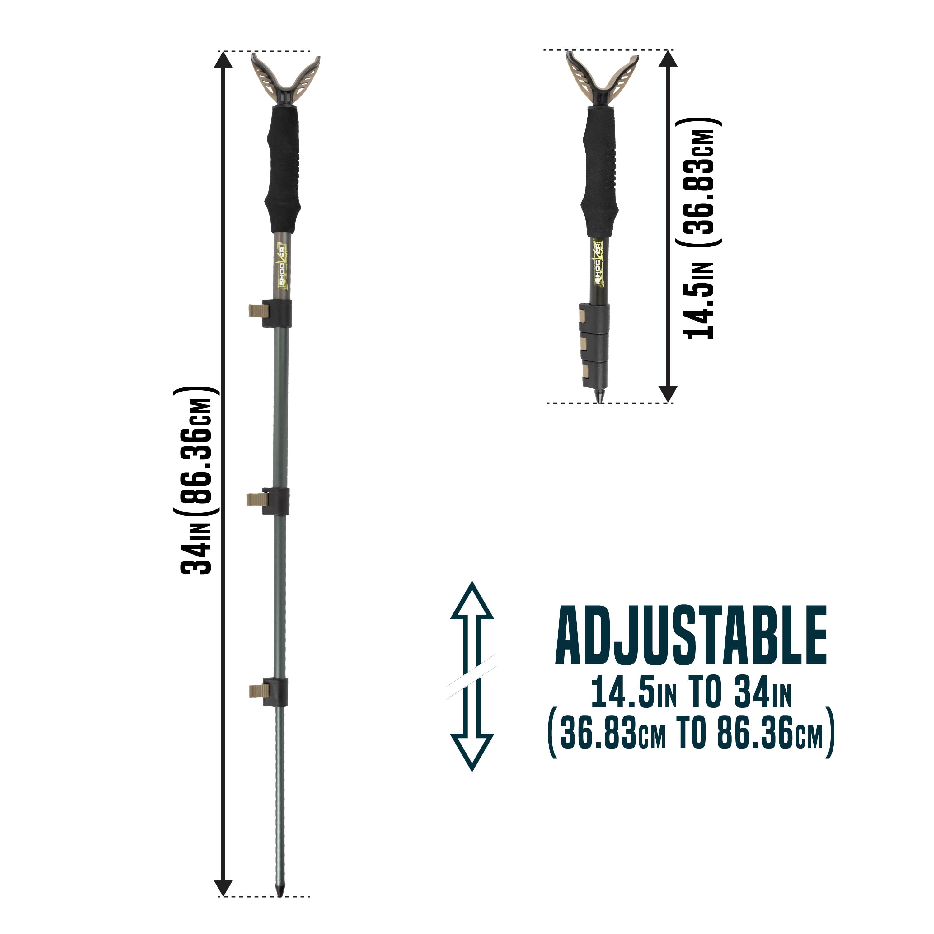 Allen Company Shocker Turkey Shooting Stick - Adjustable 14.5" to 34" Aluminum Monopod - Olive