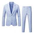 thumbnail image 4 of HBYJLZYG Men's Summer Lightweight Suit Set 2 Piece Blazer and Trousers, Business Casual Formal Wedding Outfit, Slim Fit Long Sleeve Jacket Pants, 4 of 5