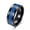 Blue, variant on Green Stainless Steel Carbon Fiber Ring 8mm Band Statement Polished Comfort Fit Textured Matte Size 8 B558