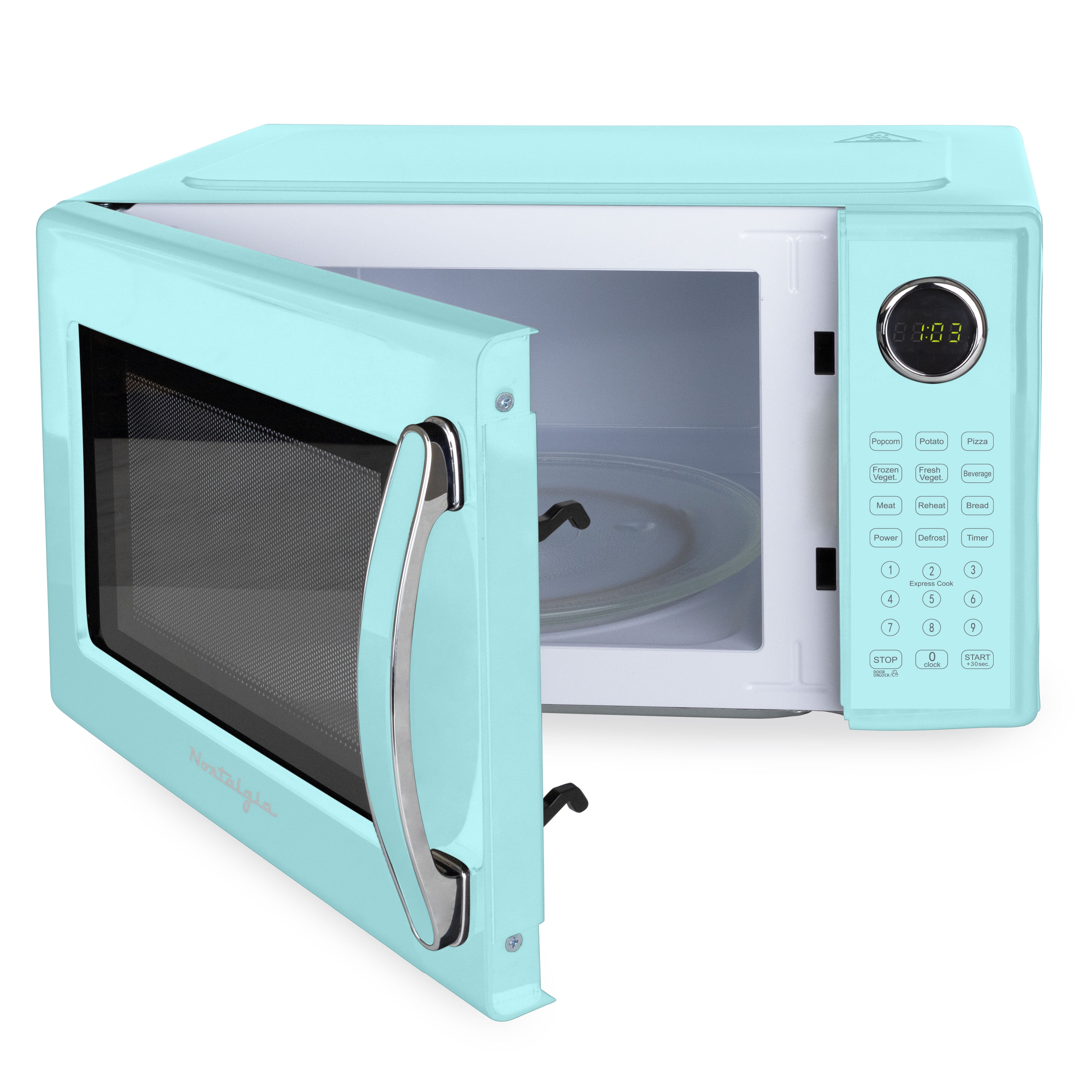 Retro 1.1 cu. ft. Countertop Microwave Oven, Aqua