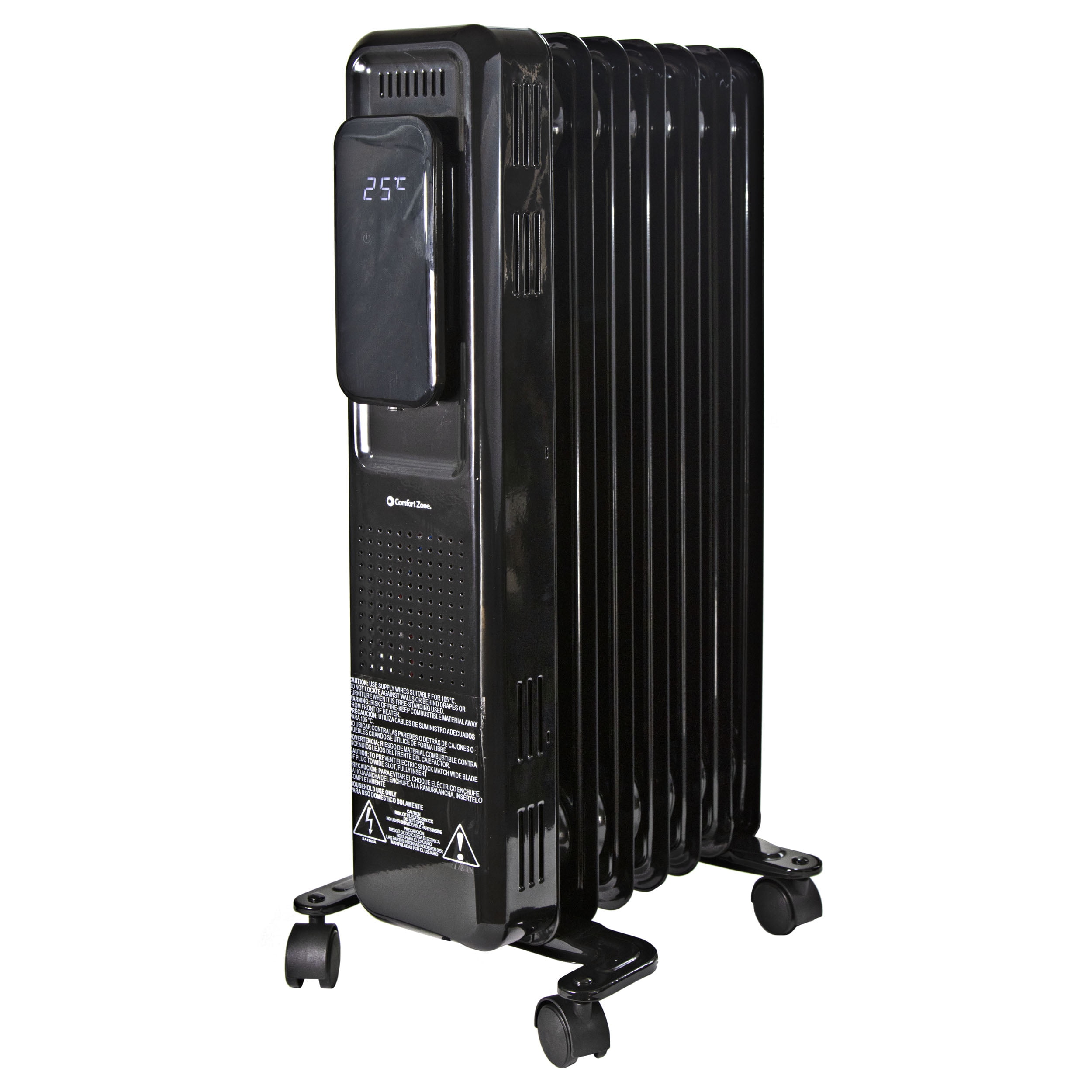 Comfort Zone 1500Watt OilFilled Digital Radiator Heater with Silent