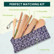 Soeos Beginner Sushi Making Kit, 10 Piece Bamboo Sushi Kit with 2 Bamboo Rolling Mats, 5 Pairs Chopsticks, Paddle, and Spreader