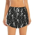 thumbnail image 3 of Uemuo Retro Skeleton Dancing On Halloween Party Pattern Women's Athletic Shorts High Waisted Running Shorts with Liner Pockets Gym Elastic Workout Shorts-Medium, 3 of 9