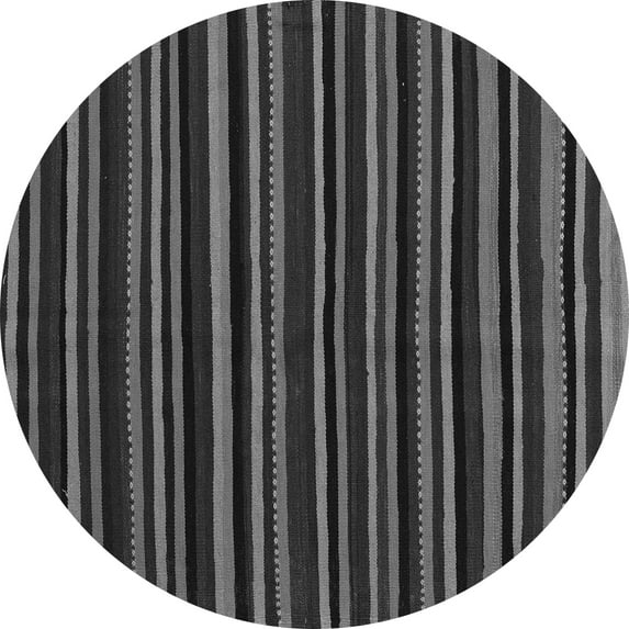 Ahgly Company Indoor Round Abstract Gray Contemporary Area Rugs, 7' Round