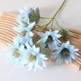thumbnail image 1 of Nvzi 5 piezas de flores artificiales de tacto real para decoración del hogar, oficina, boda, arreglo floral (azul, 26,7 pulgadas de largo), 1 of 5
