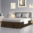 thumbnail image 1 of PiccoCasa Brushed Microfiber Bed Skirt, Elastic Dust Ruffle, King Dark Brown, 1 of 7