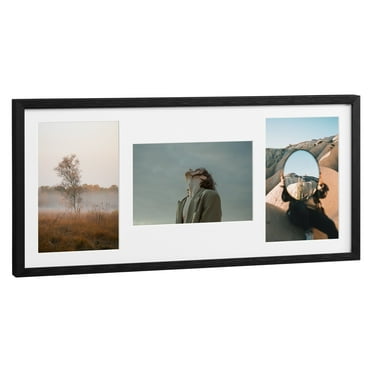 Navaris Picture Frame for 3 Photos - Collage Photo Frame for Wall - Multi Aperture Wall Hanging 3-Photo or Postcard Frame for 6x4" (10x15cm) Pictures