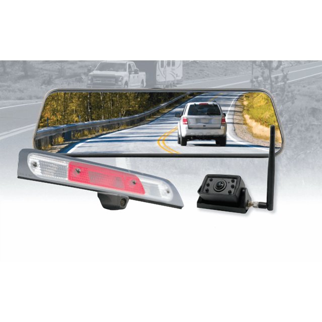 Motion Backup Camera TRNS-2170 Trailer Mount; 9.66 Inch Screen; 170 Degree Horizontal/150 Degree Vertical Viewing Angle; With Night Vision; Without Distance Meter; Waterproof Case; Black Housing