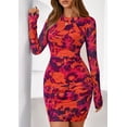 thumbnail image 2 of Vestido PRETTYGARDEN Ajustado con Estampado Tie Dye y Mangas Largas Talla Grande, 2 of 8