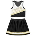 thumbnail image 4 of MSemis Kids Girls Cheer Leader Costume Outfits Cheerleading Halloween Cosplay Fancy Dress A Black 10, 4 of 6