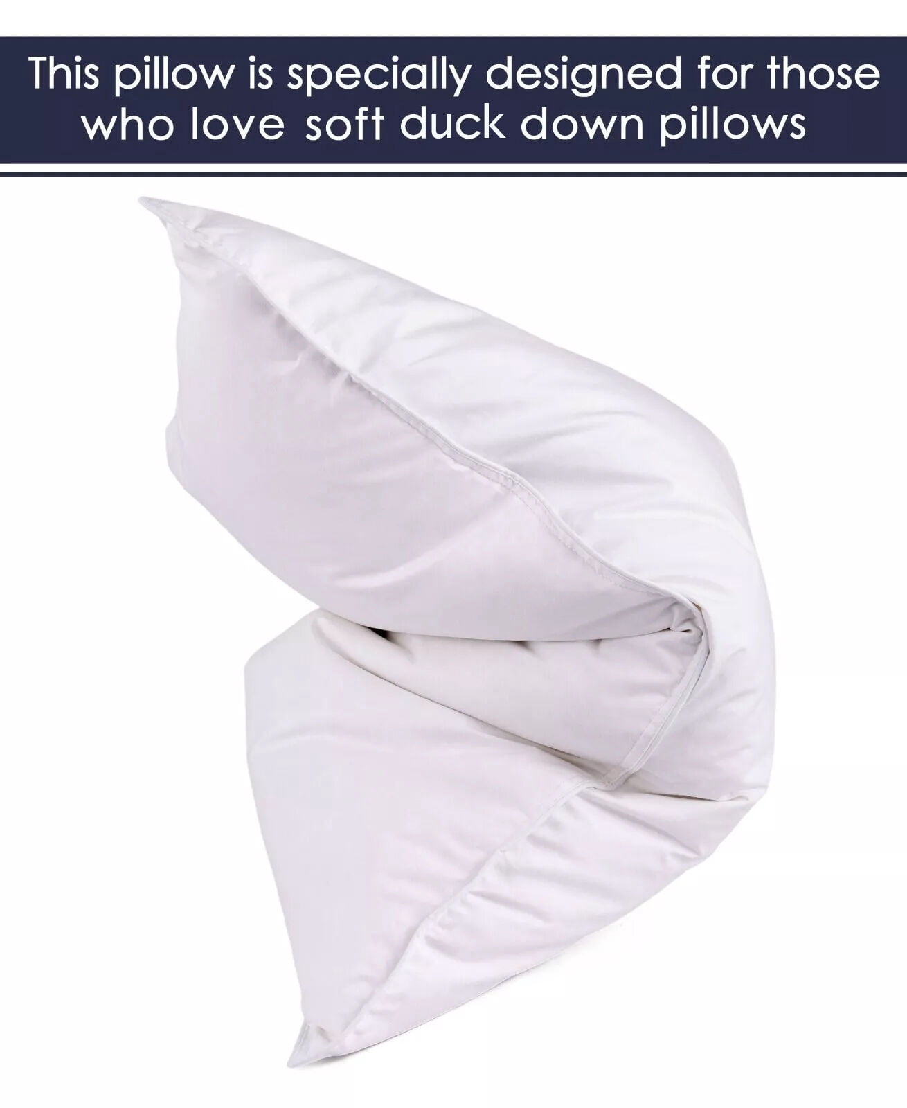 Organic Club Queen Size Duck Down Feather Bed Pillow, 1 Count