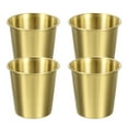 thumbnail image 1 of 4 Pcs Tazas de acero inoxidable 304, vasos de agua de 6.76oz/200ml, vaso metálico dorado, 1 of 7