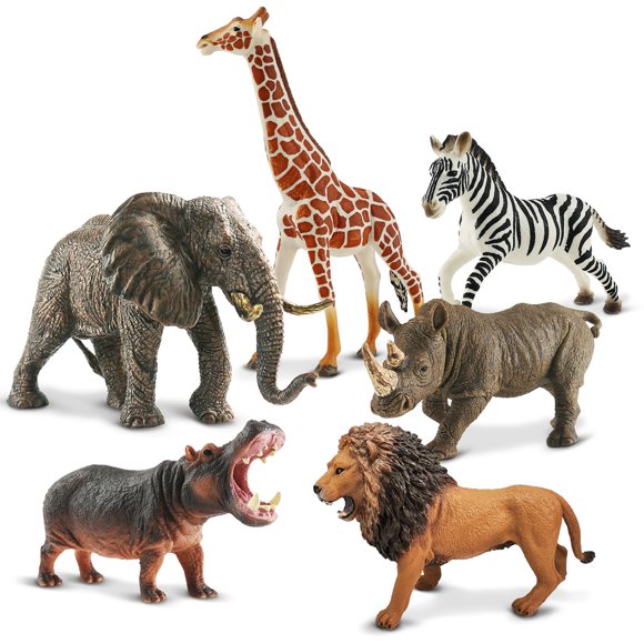 Juguetes con forma de animal Safari Zippytots para niños de 3 a 5 años, 6 unidades