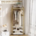 thumbnail image 3 of QinaQin Corner Coat Rack, 3 Shelves and 12 Hooks, Entryway Coat Rack, Industrial Style Coat Rack Storage Rack, with Shoe Cabinet, 3 of 8