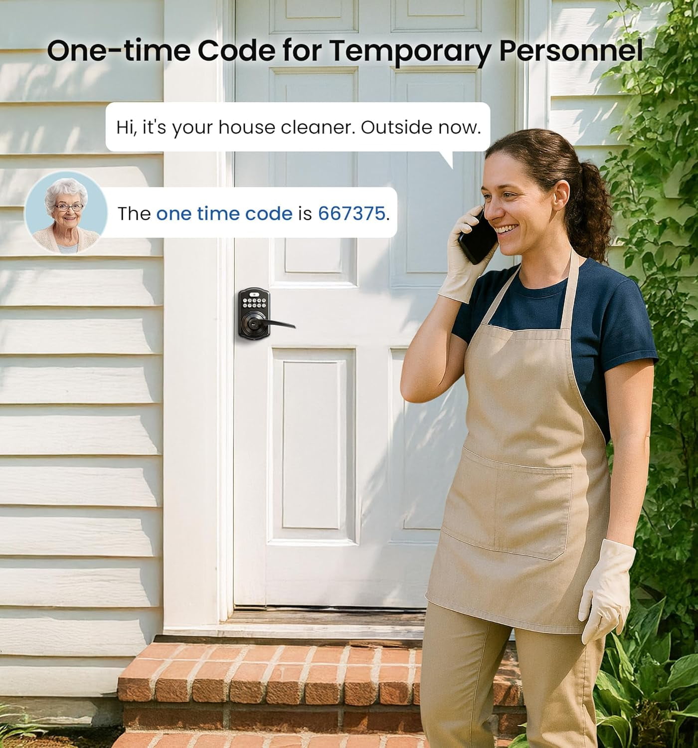 Veise Keypad Door Lock with Handle, Keyless Entry for Bedroom, Electronic Lock with Code, Auto-Locking, Easy Installation, Matte Black