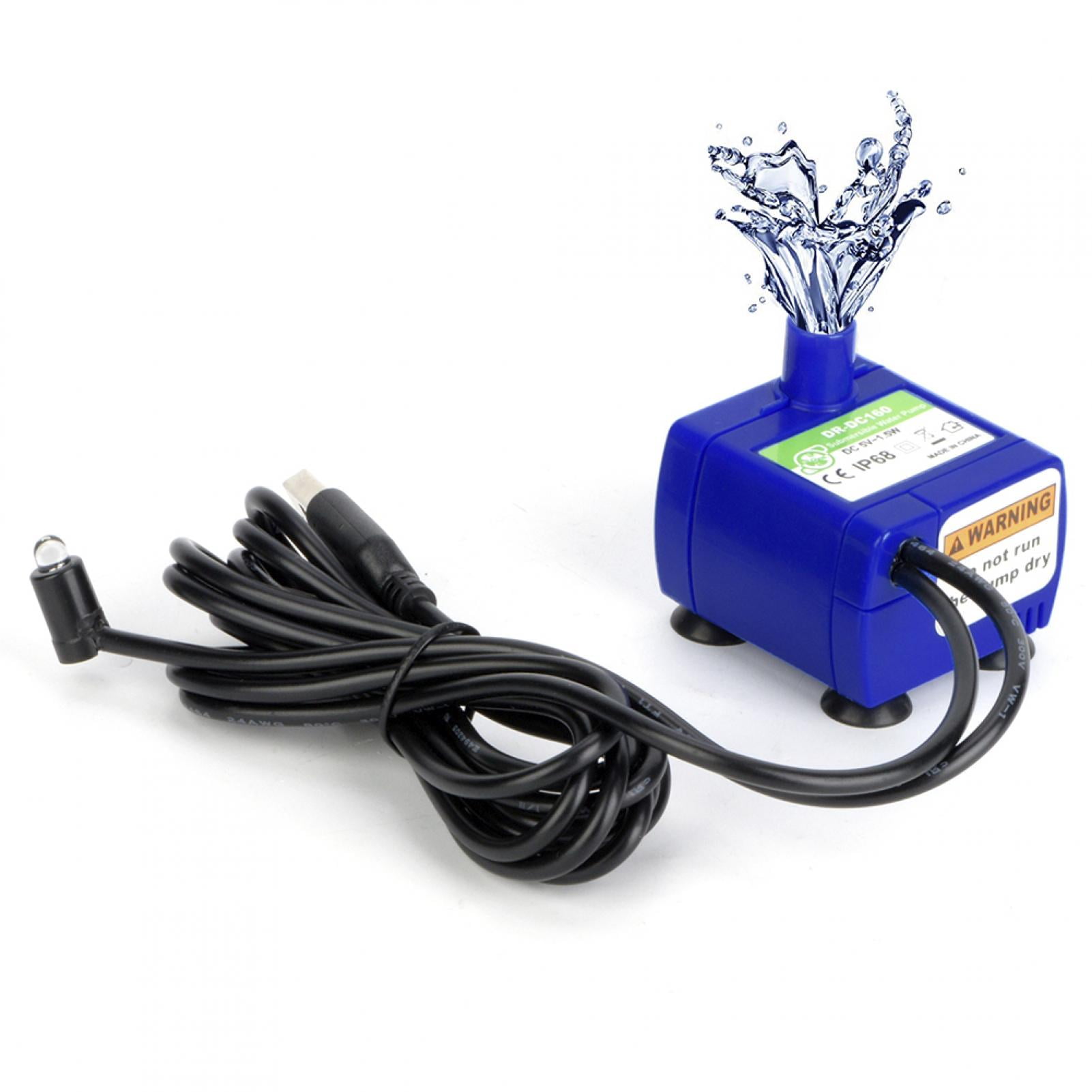 9V 3W USB Brushless Submersible Water Pump Aquarium Fountain Pond Pump Black UEETEK USB-1020 DC 3.5V 