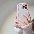 thumbnail image 3 of Phone Case for iPhone 13 Pro Max, Cute Curly Wave Frame Shape Shockproof Soft iPhone Case for Women Girls, TPU Bumpers Back Phone Cover for iPhone 13 Pro Max (6.7 inch), Pink, 3 of 9