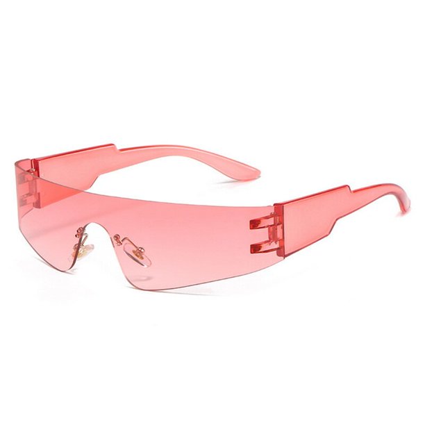 Gafas De Sol sin montura Y2K para hombre y mujer, lentes De Sol Punk De una pieza, a la moda, 2000 Fivean unisex