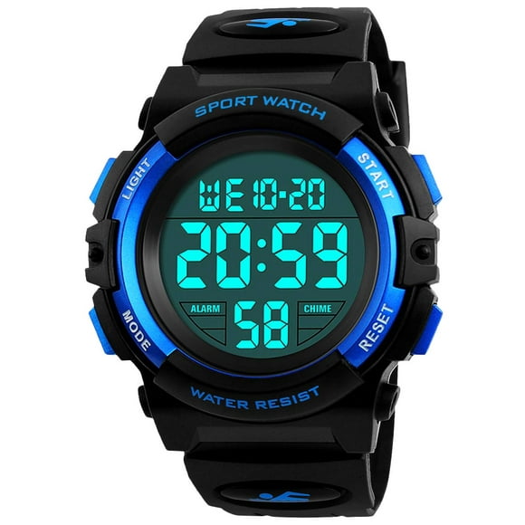 KIDPER Reloj digital para niños, relojes LED deportivos impermeables con alarma para niños y niñas