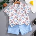 thumbnail image 5 of Kaprioy My First Easter Baby Boy Outfit Boys Eeaster Outfit Toddler Boy Short Sleeve Button Down Rabbit Carrot Egg Print Shirts Shorts Baby Outfit Toddler Boys Summer Clothes, 5 of 6