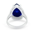 thumbnail image 5 of Pear Teardrop Cocktail Ring Blue Sapphire CZ 925 Sterling Silver Size 8, 5 of 8