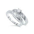 thumbnail image 2 of 1/5ct Diamond Engagement Ring Matching Wedding Band Set 10K White Gold, 2 of 2