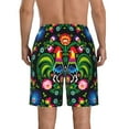 thumbnail image 3 of Kdxio Roosters and Flowers Pattern Mens Casual Shorts - Drawstring Summer Beach Sports Shorts for Men, 3 of 9